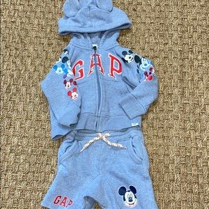 Gap Mickey Mouse marching hoodie and shorts